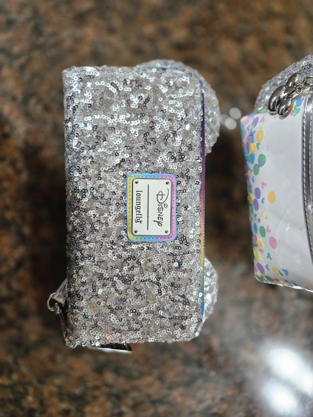 Loungefly Silver Sequin Disney Wristlet Wallet